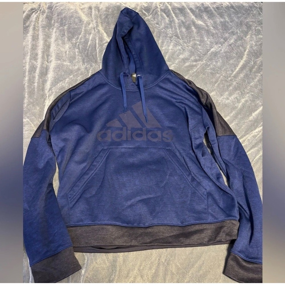Adidas Navy Blue Pullover Hoodie Sweatshirt Womens Size XL Casual Athletic